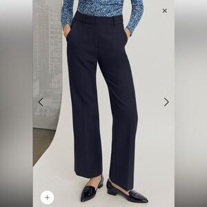 The Fold London •wide leg cuffed Trousers pants navy blue